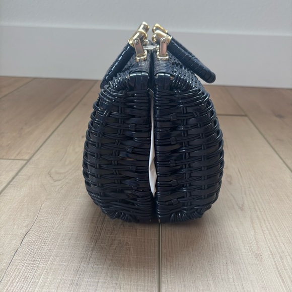 Simon by Mister Earnest Purse Navy Wicker Weave Gold Hardware - Picture 2 of 7